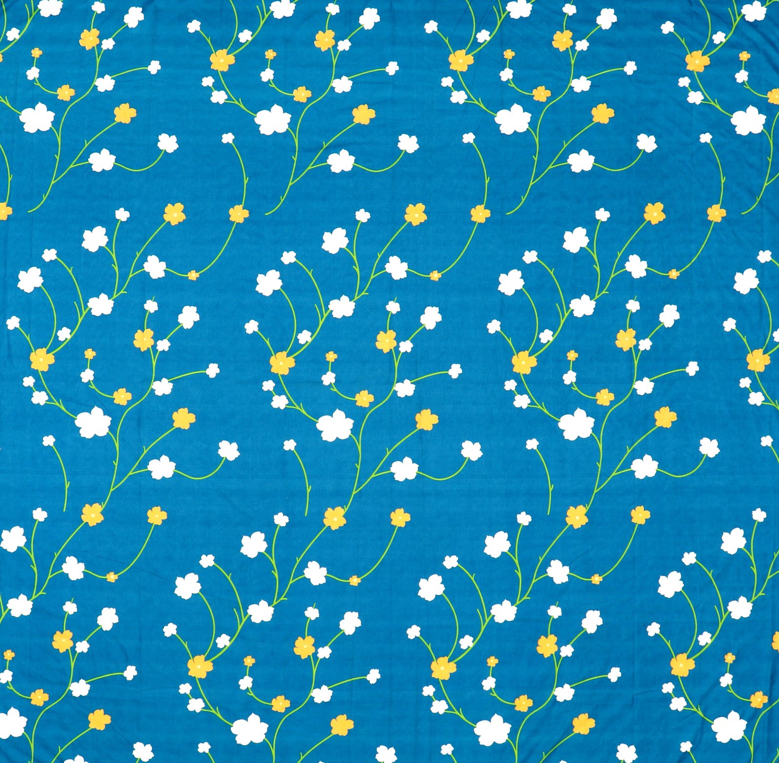 Elastic Fitted King Size Double Bedsheet With 2 Pillow Covers (Blue)