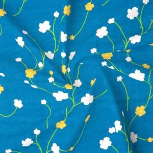 Elastic Fitted King Size Double Bedsheet With 2 Pillow Covers (Blue)