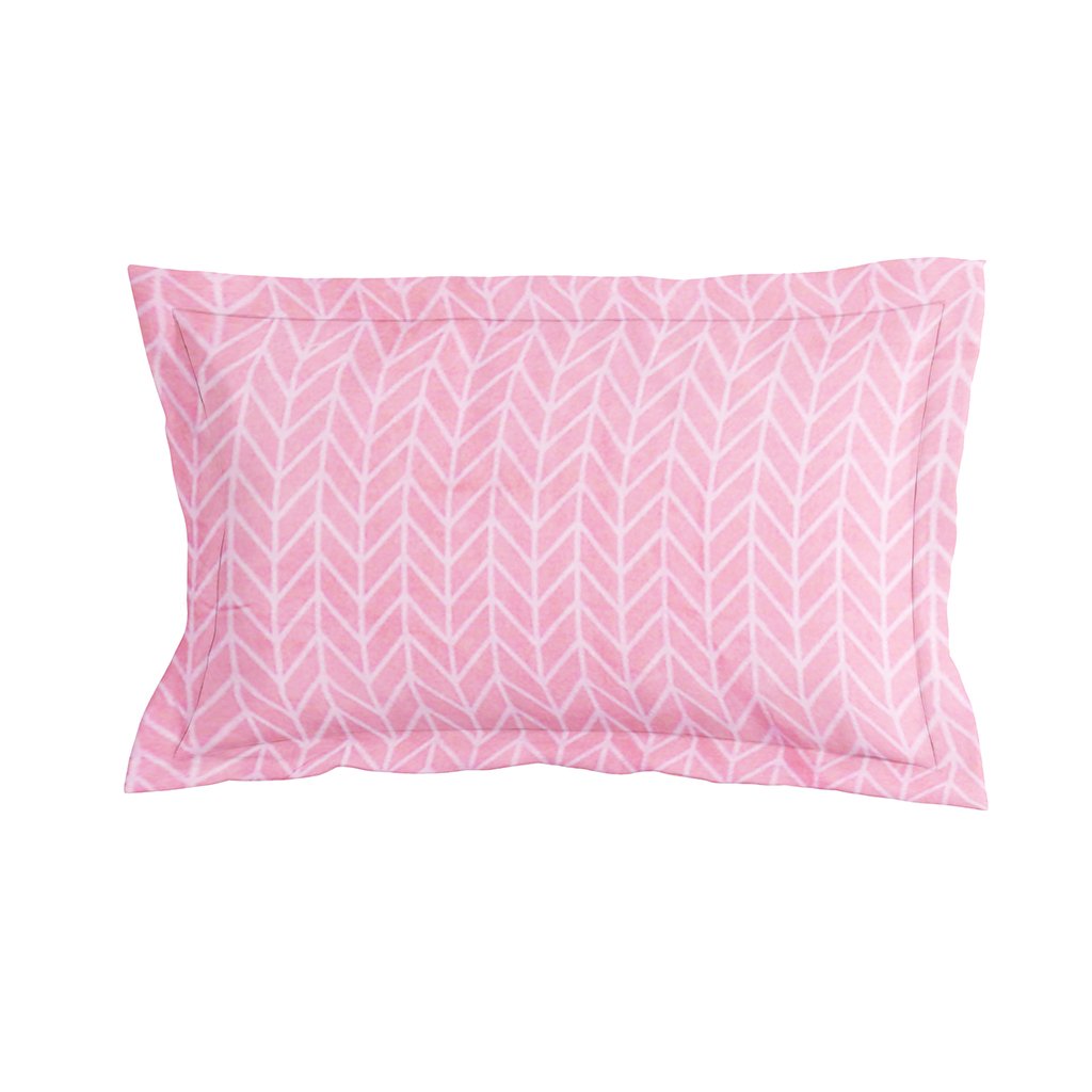 Single Glace Cotton Elastic Fitted Bedsheet With 1 Pillow Cover (Pink)