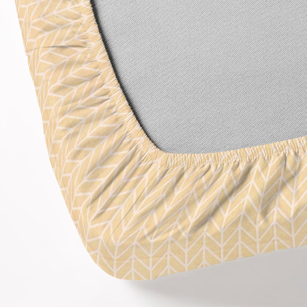 Single Glace Cotton Elastic Fitted Bedsheet With 1 Pillow Cover (Beige)