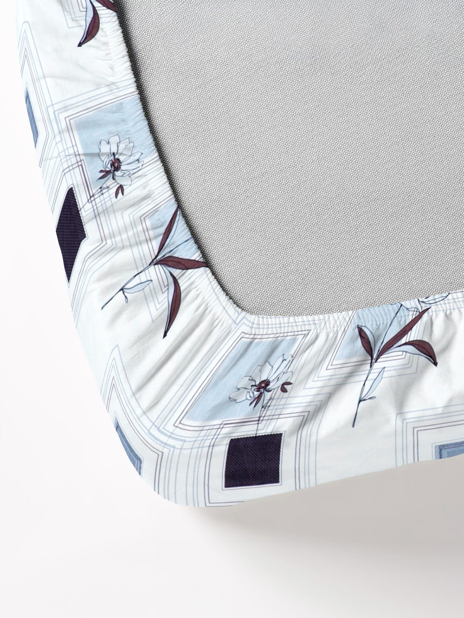 King Size Glace Cotton Elastic Fitted Double Bedsheet With 2 Pillow Covers (White)