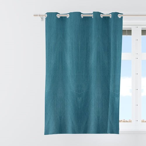 5 Feet Window Curtains Polyester Room Darkening Set Of 2 (Aqua)4a