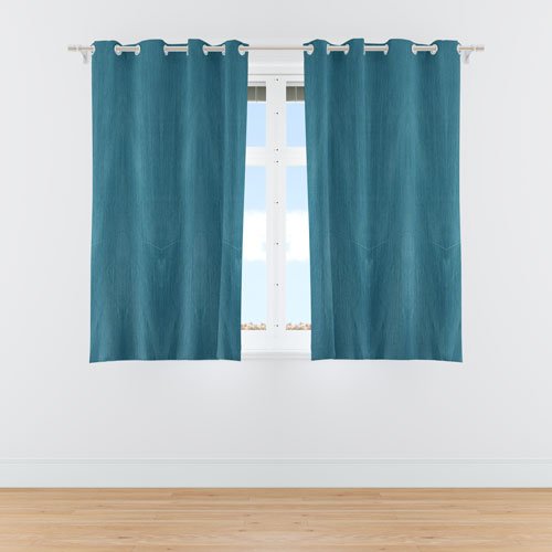 5 Feet Window Curtains Polyester Room Darkening Set Of 2 (Aqua)