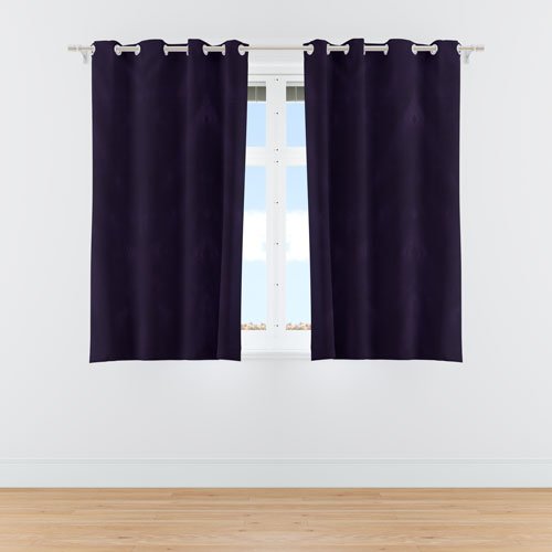 5 Feet Window Curtains Polyester Room Darkening Set Of 2 (Blue)5a