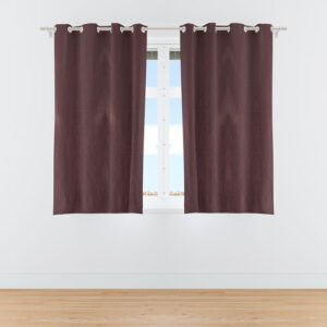 5 Feet Window Curtains Polyester Room Darkening Set Of 2 (Coffee)