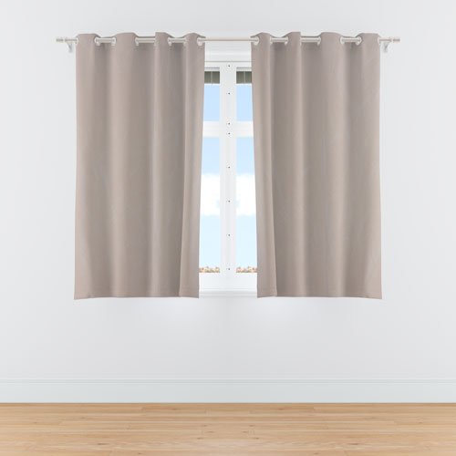 5 Feet Window Curtains Polyester Room Darkening Set Of 2 (Off-White)