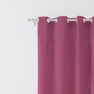 5 Feet Window Curtains Polyester Room Darkening Set Of 2 (Pink)