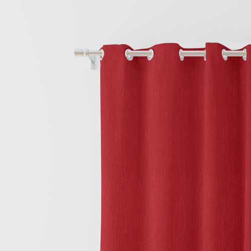 5 Feet Window Curtains Polyester Room Darkening Set Of 2 (Red)