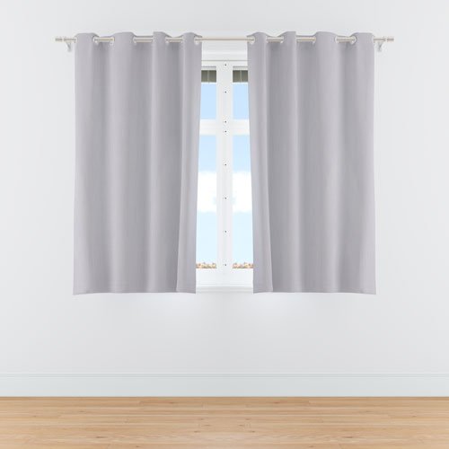 5 Feet Window Curtains Polyester Room Darkening Set Of 2 (White)