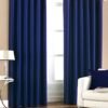 9 feet Long Door Curtains Polyester Room Darkening Set Of 2 (Blue)