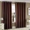 9 feet Long Door Curtains Polyester Room Darkening Set Of 2 (Coffee)