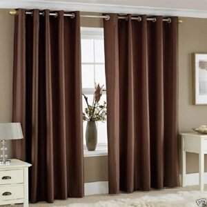 9 feet Long Door Curtains Polyester Room Darkening Set Of 2 (Coffee)