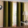 9 feet Long Door Curtains Polyester Room Darkening Set Of 2 (Green)