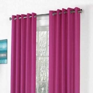 9 feet Long Door Curtains Polyester Room Darkening Set Of 2 (Pink)25