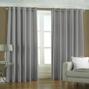 9 feet Long Door Curtains Polyester Room Darkening Set Of 2 (White)