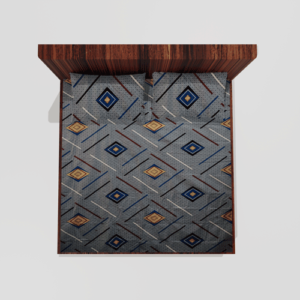 Glace Cotton Elastic Fitted Double Bedsheet With 2 Pillow Covers (Sky Blue)