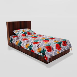 Glace Cotton‎ Single Flat Bed Sheet With 1 Pillow Cover (Multicolor) 29