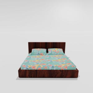 King Size Elastic Fitted Double Bed Sheets With 2 Pillow Covers (Light Green)54