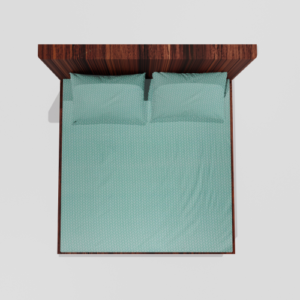 King Size Glace Cotton Elastic Fitted Double Bedsheet With 2 Pillow Covers (Green)45