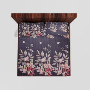 King Size Glace Cotton Elastic Fitted Double Bedsheet With 2 Pillow Covers (Grey)