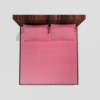 King Size Glace Cotton Elastic Fitted Double Bedsheet With 2 Pillow Covers (Pink) 47