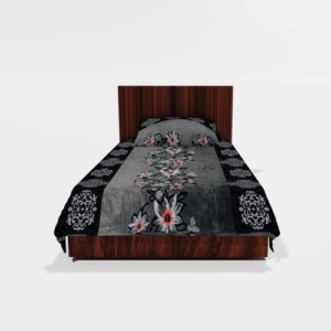 Winter Soft Warm Single Flat Bedsheet With 1 Pillow Cover (Grey)