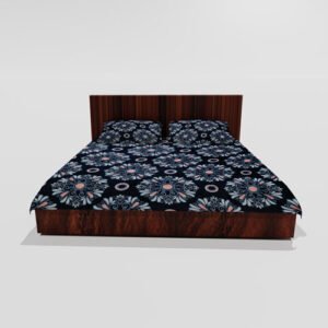 Winter Warm King Size Flat Double Bedsheet With 2 Pillow Covers (Teal Blue)