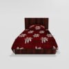Winter Soft Warm Single Flat Bedsheet With 1 Pillow Cover (Maroon) 110