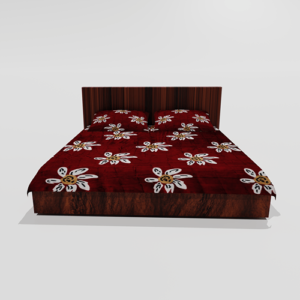 Winter Warm King Size Flat Double Bedsheet With 2 Pillow Covers (Maroon) 106