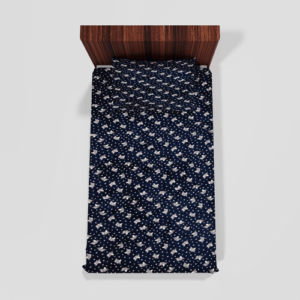 Winter Warm Soft Single Flat Bedsheet With 1 Pillow Cover (Blue)