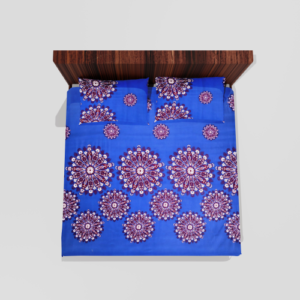 Glace Cotton Double Flat Bedsheet With 2 Pillow Covers (Blue)30