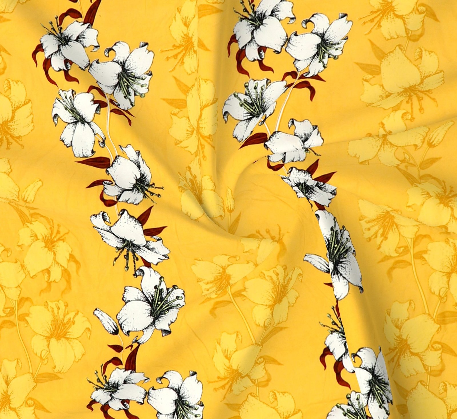 Glace Cotton Double Flat Bedsheet With 2 Pillow Covers (Yellow)