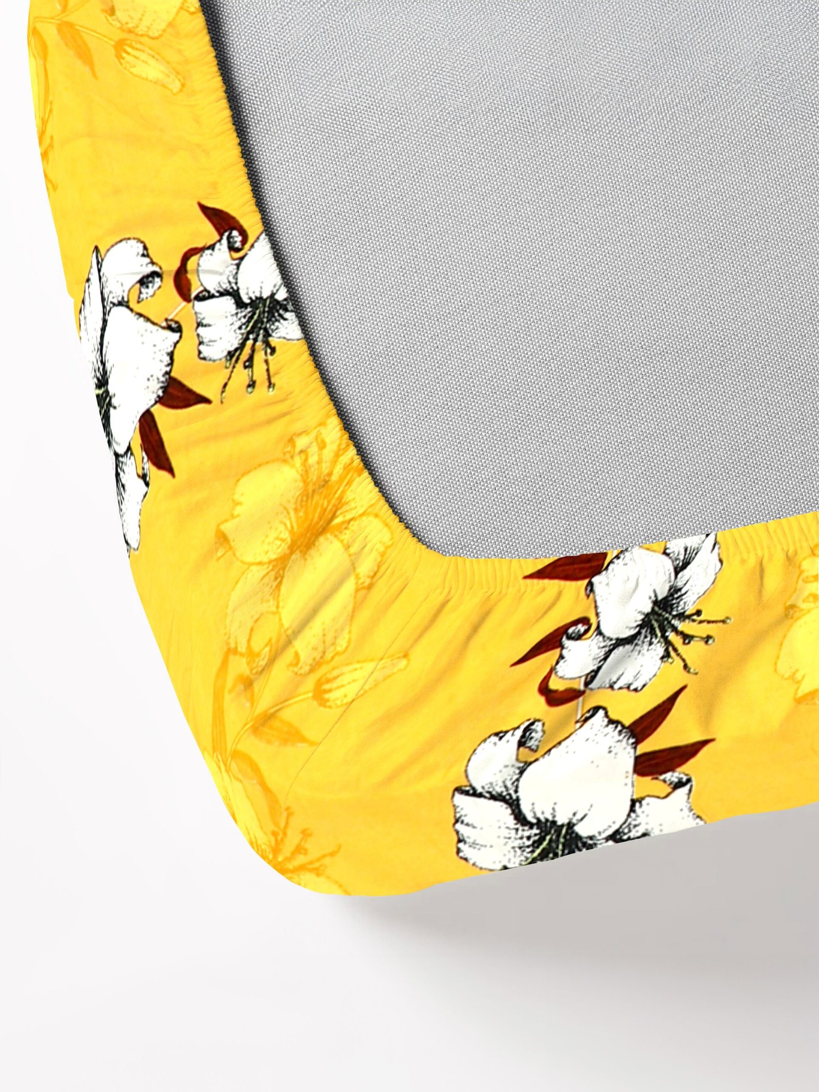 Elastic Fitted King Size Double Bedsheet With 2 Pillow Covers (Yellow)