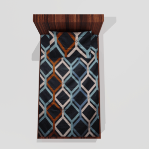 Glace Cotton Single Elastic Fitted Bedsheets With 1 Pillow Cover (Blue) 103