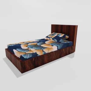 Glace Cotton Single Elastic Fitted Bedsheets With 1 Pillow Cover- (Blue)11.1