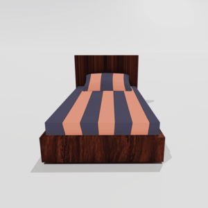 Glace Cotton Single Elastic Fitted Bedsheets With 1 Pillow Cover (Orange)