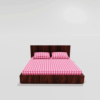 King Size Glace Cotton Elastic Fitted Double Bedsheet With 2 Pillow Covers (Pink)