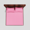 King Size Glace Cotton Elastic Fitted Double Bedsheet With 2 Pillow Covers (Pink Check)101d (1)-min
