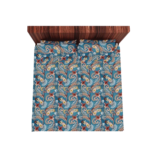 Cotton Double Flat Bedsheet With 2 Pillow Covers (Blue)