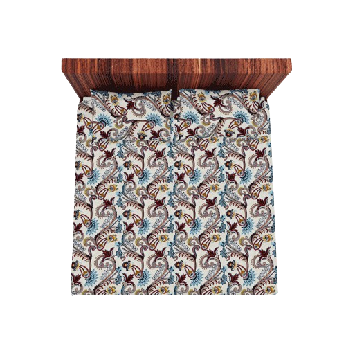 Cotton Double Flat Bedsheet With 2 Pillow Covers (Brown)