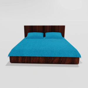 Glace Cotton Double Flat Bedsheet With 2 Pillow Covers (Aqua)