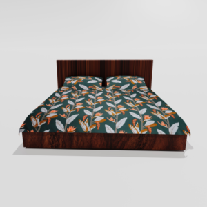 Glace Cotton Double Flat Bedsheet With 2 Pillow Covers (Green) 49