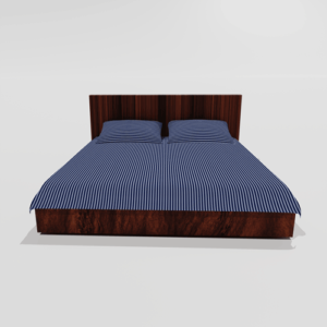 Glace Cotton Flat Double Bedsheet With 2 Pillow Covers (Blue)