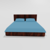 Glace Cotton Flat Double Bedsheet With 2 Pillow Covers (Blue)
