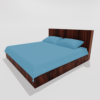 Glace Cotton Flat Double Bedsheet With 2 Pillow Covers (Blue)
