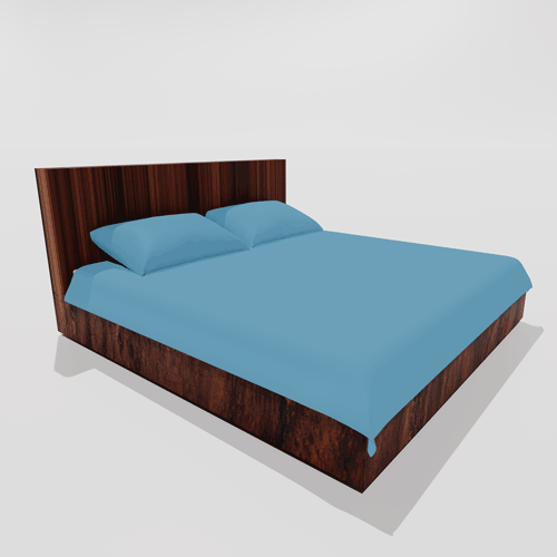 Glace Cotton Flat Double Bedsheet With 2 Pillow Covers (Blue)