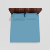 Glace Cotton Flat Double Bedsheet With 2 Pillow Covers (Blue)