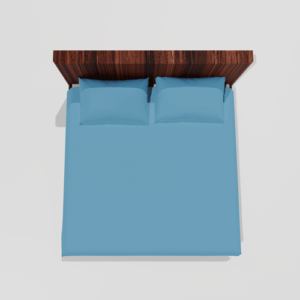 Glace Cotton Flat Double Bedsheet With 2 Pillow Covers (Blue)