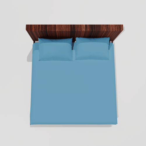 Glace Cotton Flat Double Bedsheet With 2 Pillow Covers (Blue)