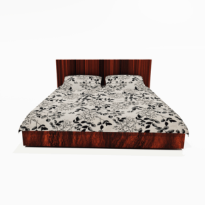 Glace Cotton Flat Double Bedsheet With 2 Pillow Covers (Grey Leaf)